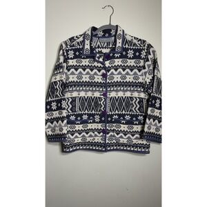 Jane Ashley Blue Jacket Women S Southwestern Aztec Woven Tapestry Button Front